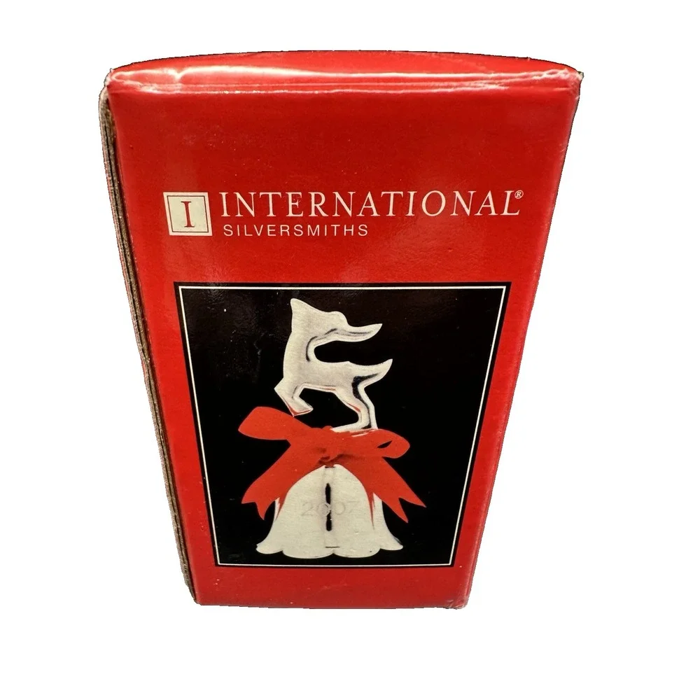 International Silversmith Annual 2007 Reindeer Bell New in Box Made in India